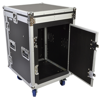 Cobra Rack Flight Case – 10U Sloping Top, 12U Bottom Space for Audio Gear